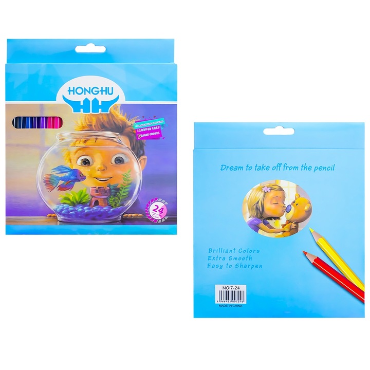 Creioane colorate, 24 buc/set - HONGHU
