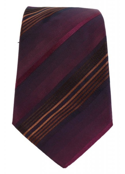 Cravata BOSS cu dungi mov, matase, 9cm, marime universala