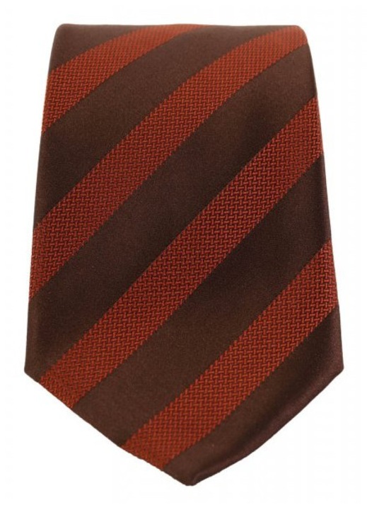 Cravata BOSS, model GRABATA, 9,5cm, portocalie-cafea, marime unica, 100% matase