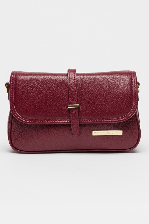 Chiara Canotti, Fedőlapos bőrtáska keresztpánttal, Bíborszín