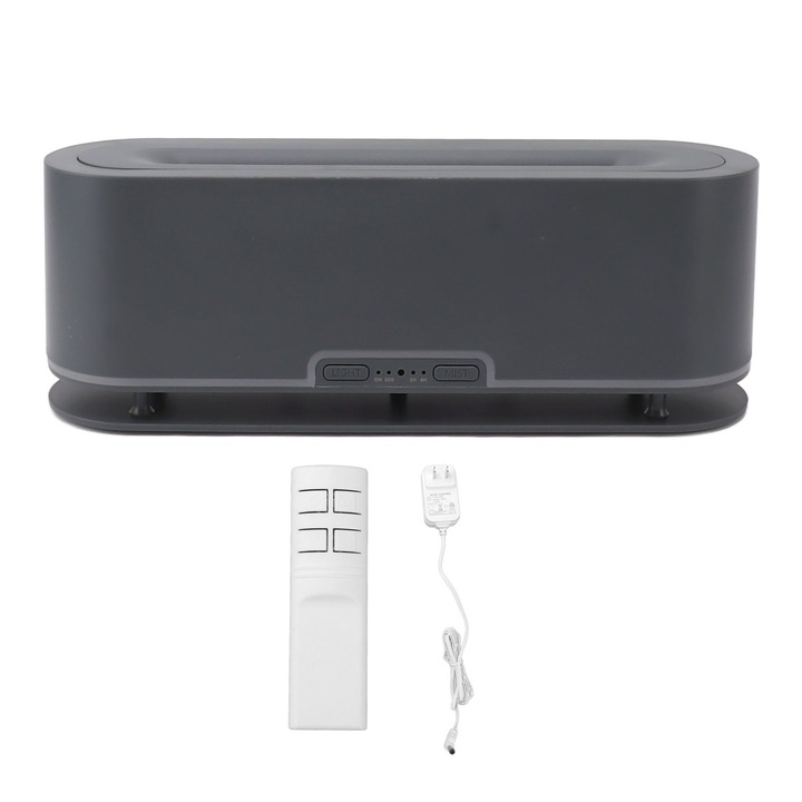 Umidificator aromaterapie cu efect de flacara, Jormftte, 7 culori, 150mL, USB, negru