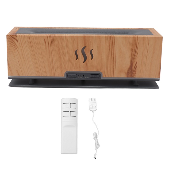Umidificator Aroma Jormftte, 300ml, design lemn, alimentare USB, functionare silentioasa, culoare maro inchis