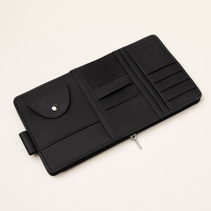 Organizator Auto pentru Parasolar – Negru, 29.5x115cm
