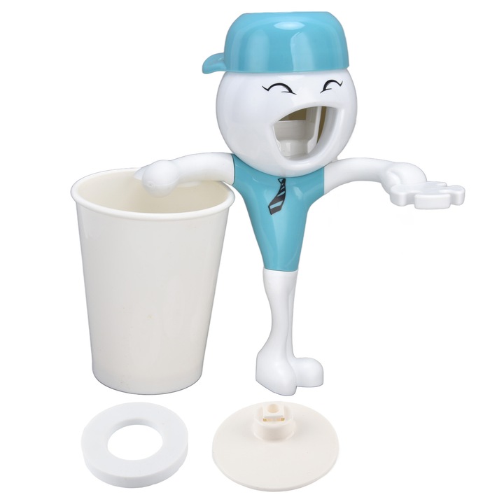 Jormftte 3 az 1-ben fogkefetartó, fogkrémadagolóval, tapadókorongos rögzítéssel, ABS, 320g