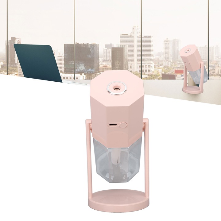 Jormftte USB párásító, kompakt kialakítás, többszínű környezeti fény, rózsaszín