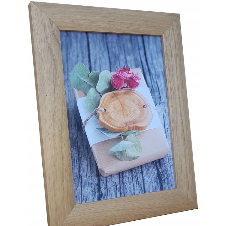 Rama foto 20x30cm, Fotkom, lemn de stejar, set complet