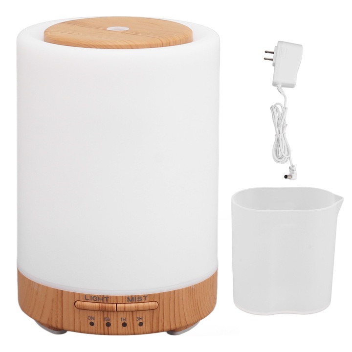 Umidificator de birou Jormftte, iluminare multicolor, dimensiuni compacte