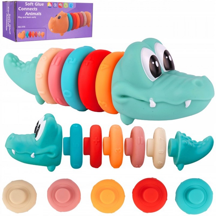 Интерактивна играчка за деца, MalPlay, мек крокодил, 7 модела, 23x8x8см