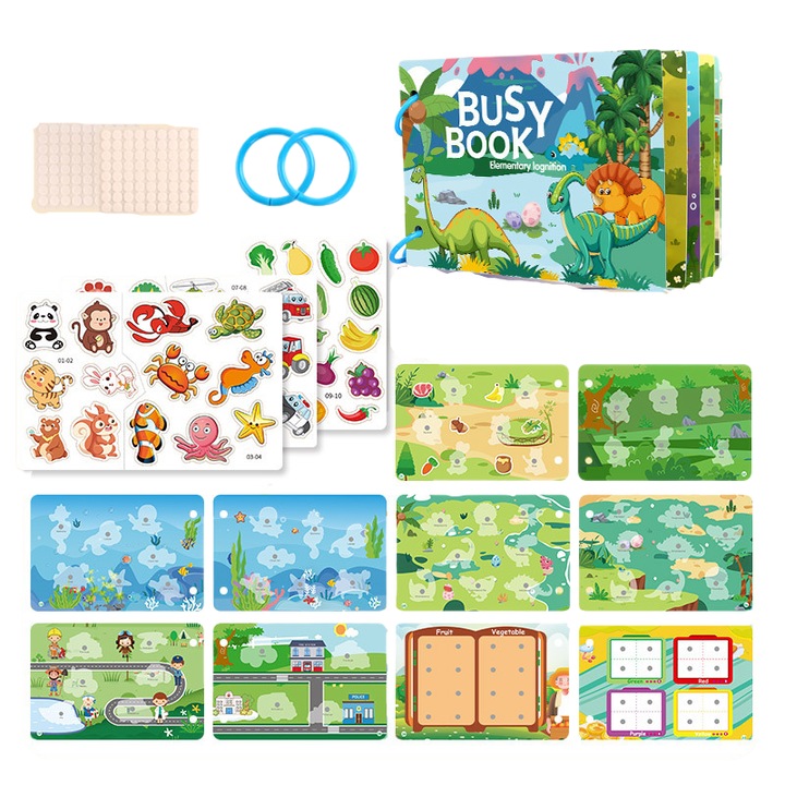 Carte educativa Busy Book Era Walk, interactiva, carton gros, 2-6 ani