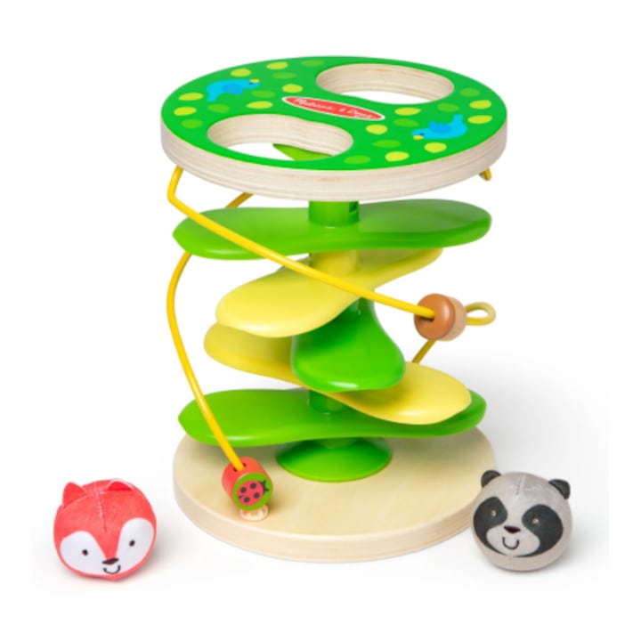 Centru de joaca pentru dezvoltarea motricitatii la bebe si toddler Casuta din copac cu rollercoaster