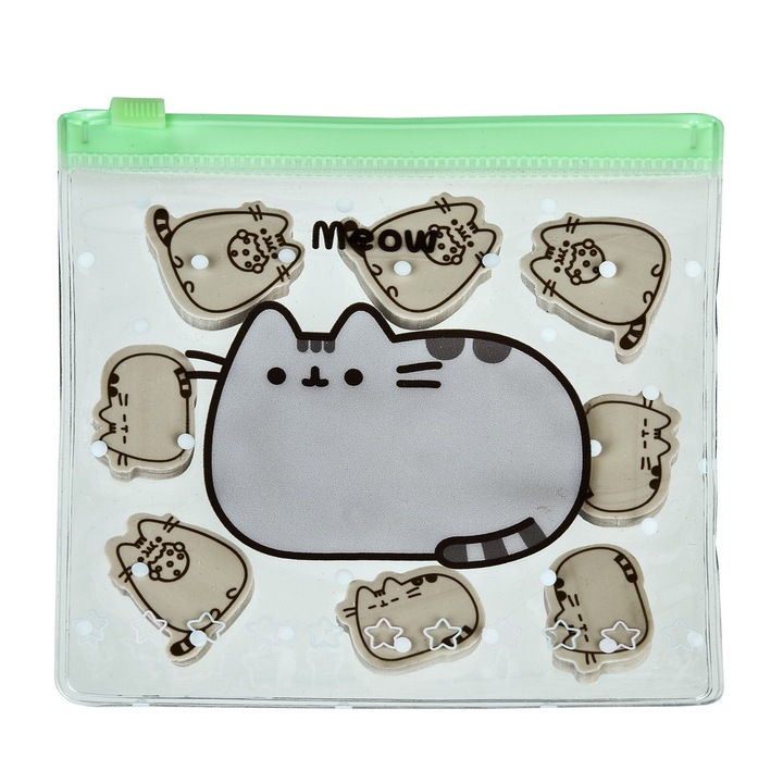 Pusheen táska 8 radírral, Simba, többszínű, iskolába
