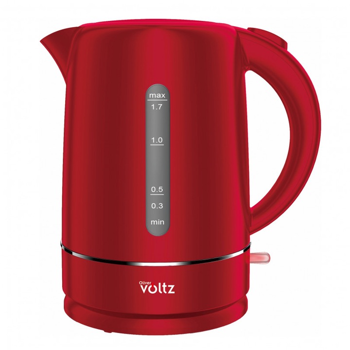 Oliver Voltz Daisy OV51230W elektromos vízforraló, 2200 W, 1,7 l, automatikus kikapcsolás, piros