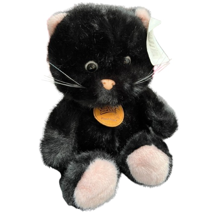 Jucarie de plus, 24 cm, negru, design pisica