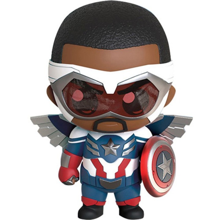 Figurina Cosb! Marvel TFAWS Captain America 9cm, multicolor, pentru baieti si fete, ideala pentru colectionare