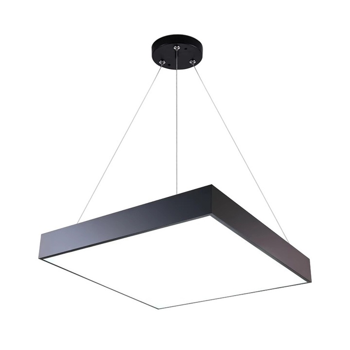 Pendul LED 48W LEDIGANT®, Full Square, 60cm, 6500k, Negru