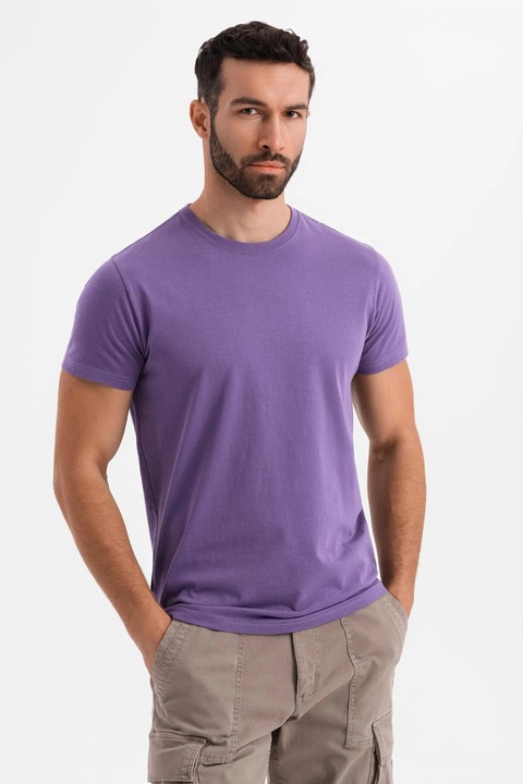 OMBRE, Tricou uni cu decolteu la baza gatului, Ametist
