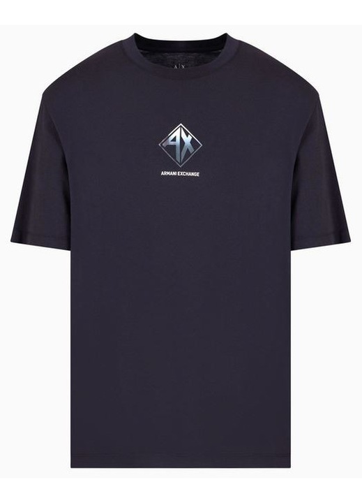 Мъжка тениска Armani Exchange, черна, памучна, стандартен крой