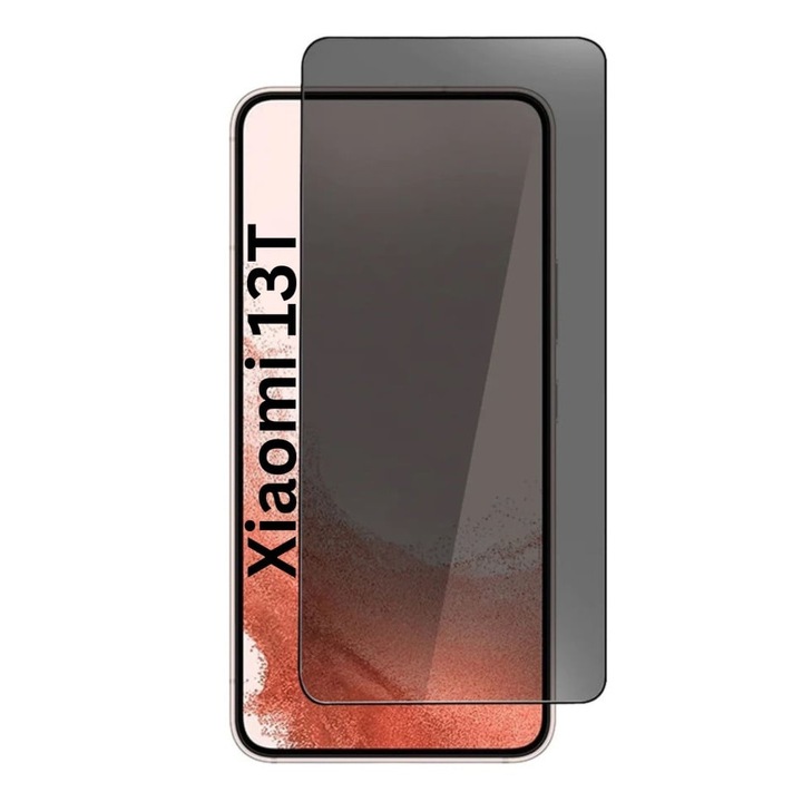Folie pentru Xiaomi 13T / 13T Pro, Anti-spy Ultra HD, Protectie 9H, Montare Simpla, 111D, Privacy, set cu sticker