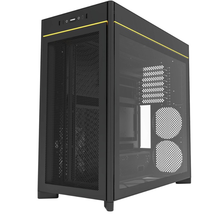 Carcasa Montech HS01, ATX, aRGB, fara sursa Negru