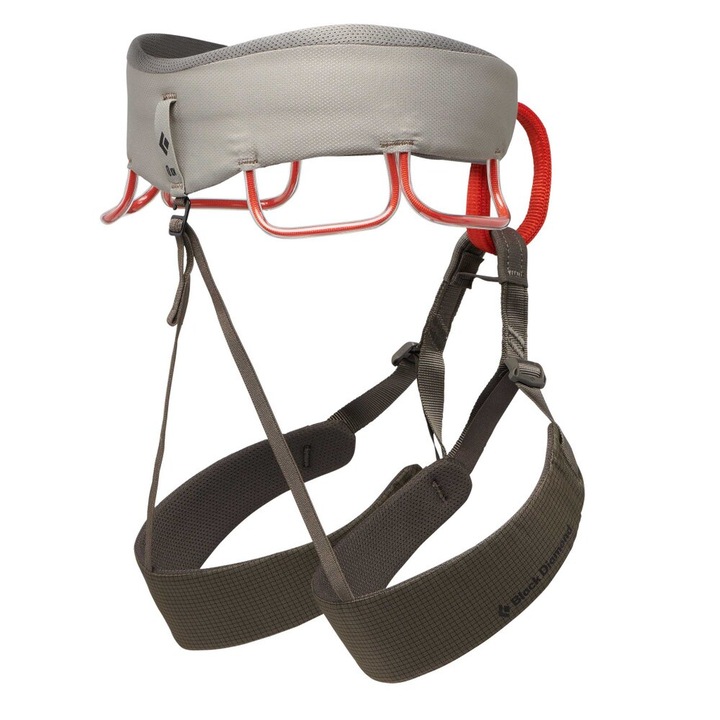 Ham de escalada Black Diamond Momentum - Moonstone, ajustare rapida, patru bucle pentru echipament, marime L