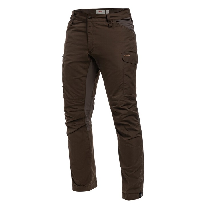 Pantaloni sport barbati Fjallraven, rezistenti, hidrofug, masliniu inchis, poliester/bumbac/poliamida