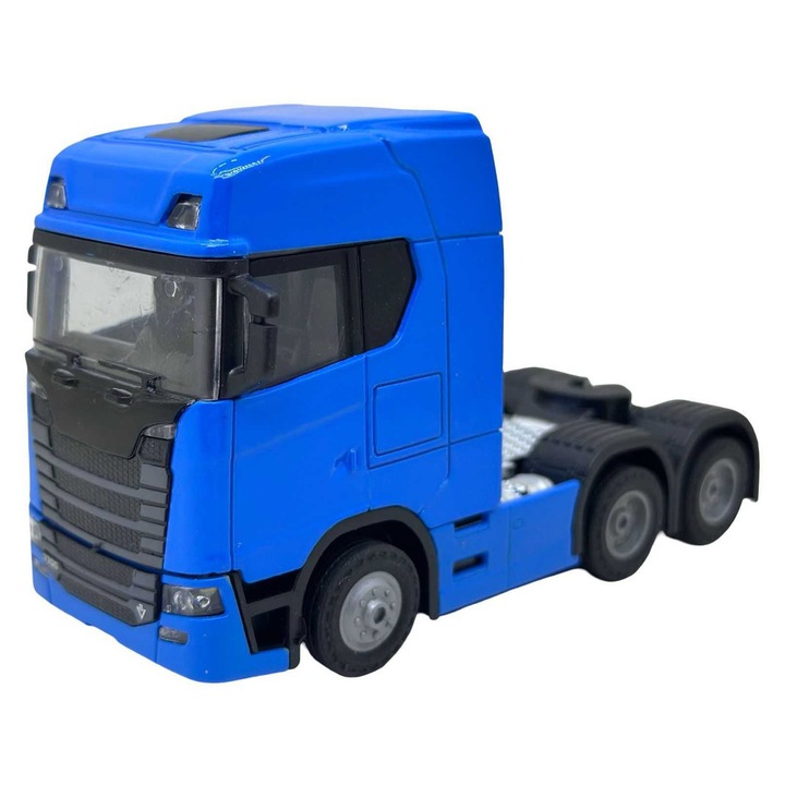 Macheta Scania T770S 1:32 albastru replica metal lumini si sunete, usi deschise