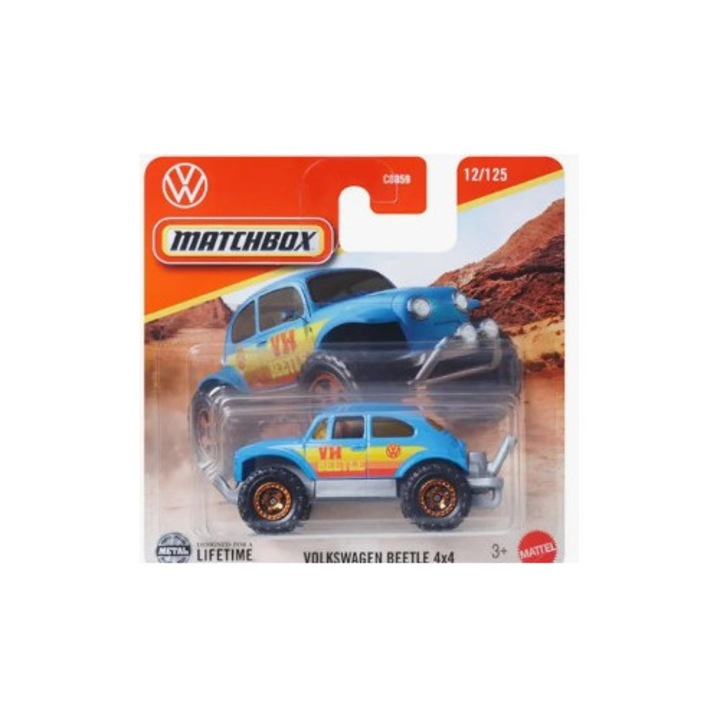 Masinuta Matchbox Volkswagen Beetle 4x4, editia 2025, 1:64, Albastru