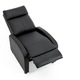 Fotoliu recliner din piele ecologica, spatar rabatabil si suport picioare extensibil, Negru