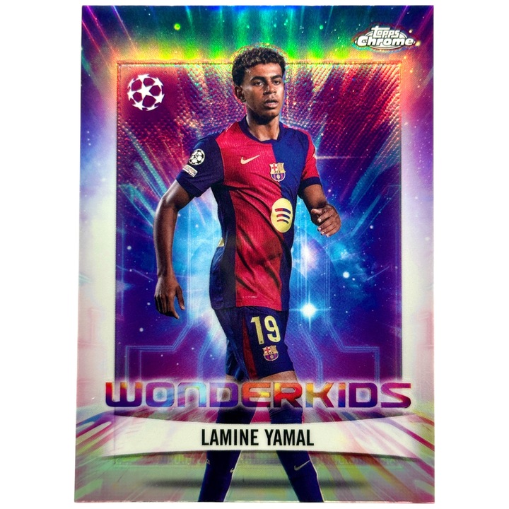 Cartonas de fotbal Topps Lamine Yamal 2024-25 Topps Chrome UEFA - Wonderkids #27 FC Barcelona