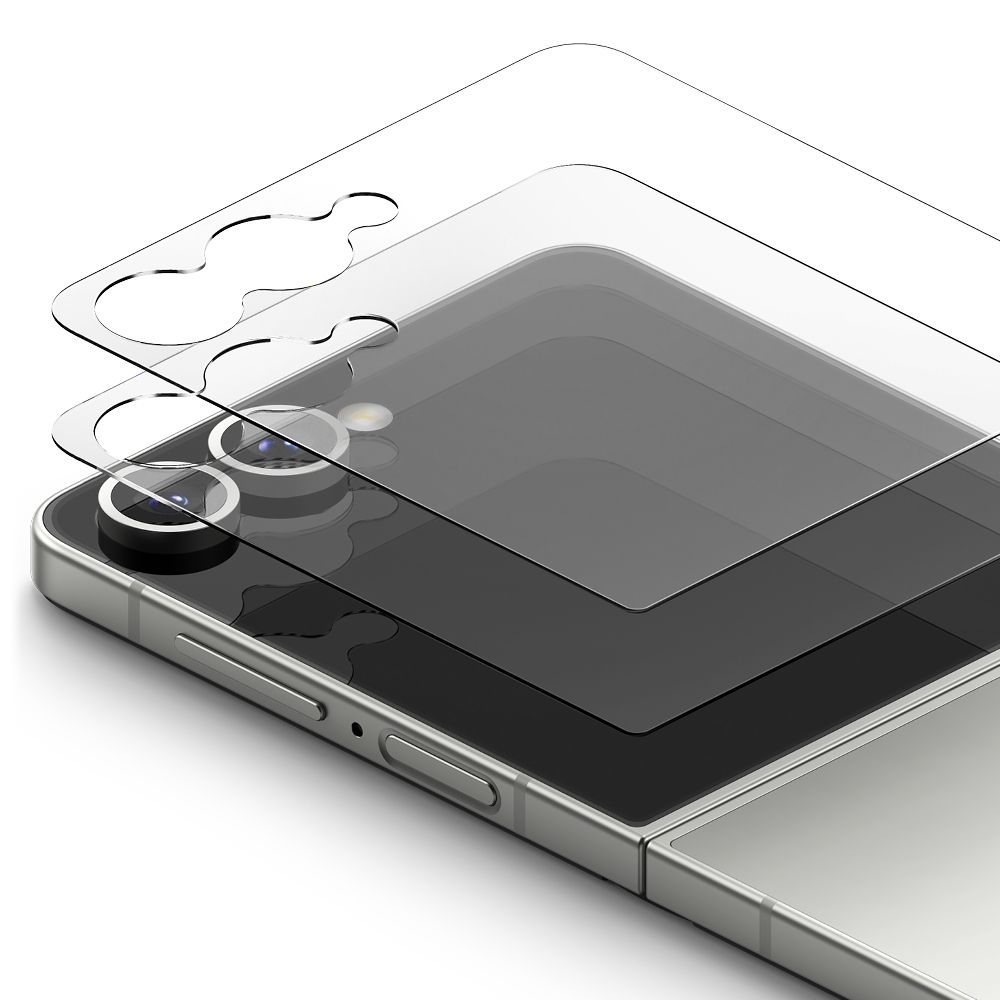 Set 2 folii protectie Ringke Cover Display Pro, Tempered Glass, Sistem Montare, compatibila cu Samsung Galaxy Z Flip 7, Transparent