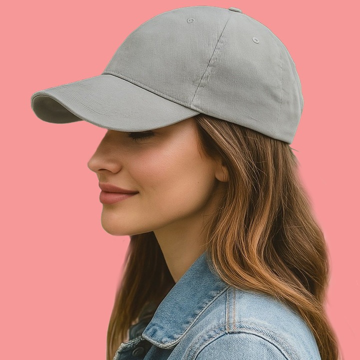 Sapca Dama, de vara, stil casual elegant, Ajustabila prin catarama, 100% bumbac, Cri-Flo, Culoare Gri antic