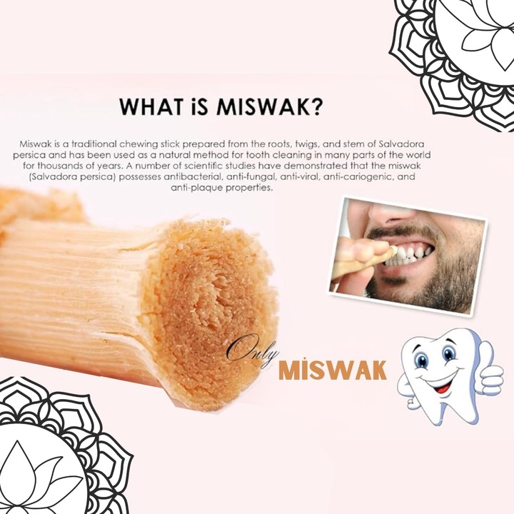 Periuta de dinti miswak din lemn natural, pentru dinti albi sanatosi si ingrijire orala, set 2 buc + etui periuta, Ibody