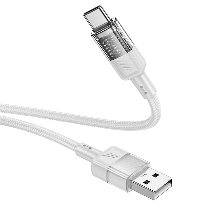 Selani Hoco Premium USB-A - USB-C kábel, 18W, 3A, Crystal, 1.2m, szürke