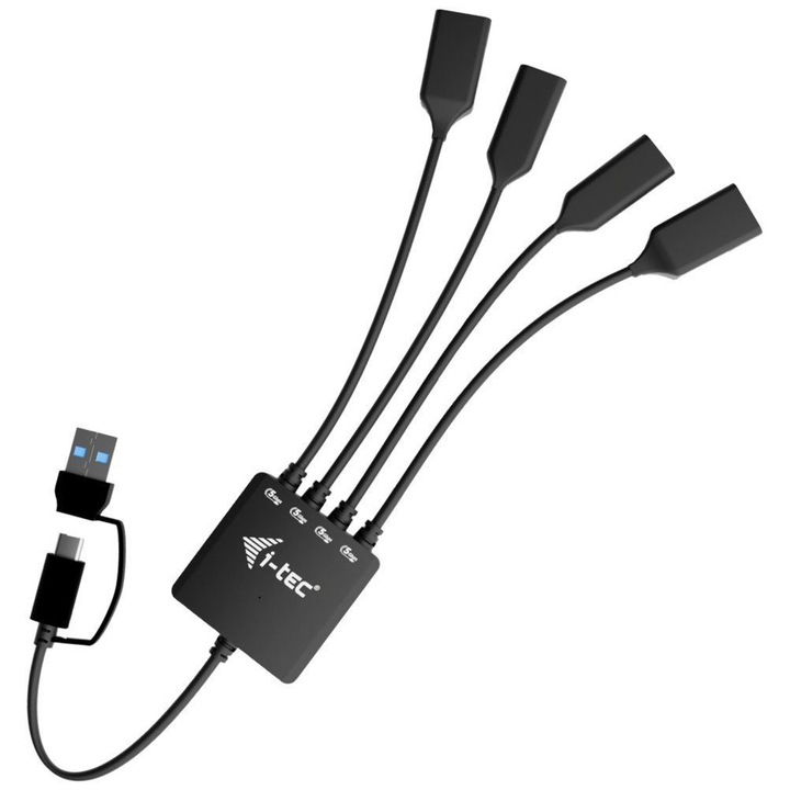 Хъб USB 3.2, 4 порта, I-TEC, черен