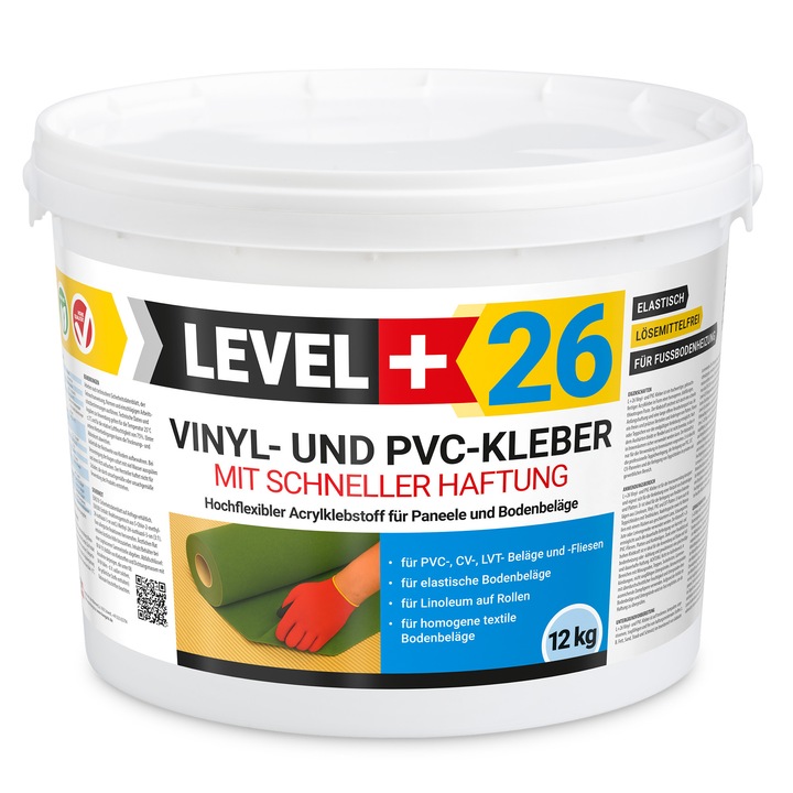 Adeziv flexibil pentru vinil, PVC, LVT, CV, LEVEL+ panouri si covoare – 12KG