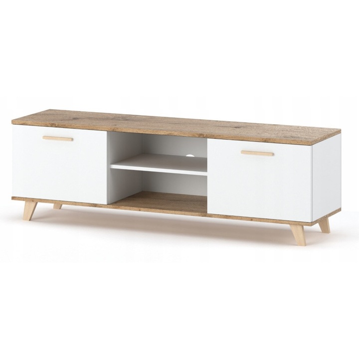 ТВ шкаф в скандинавски стил "SCANDINAWIA 102", бял ТВ шкаф