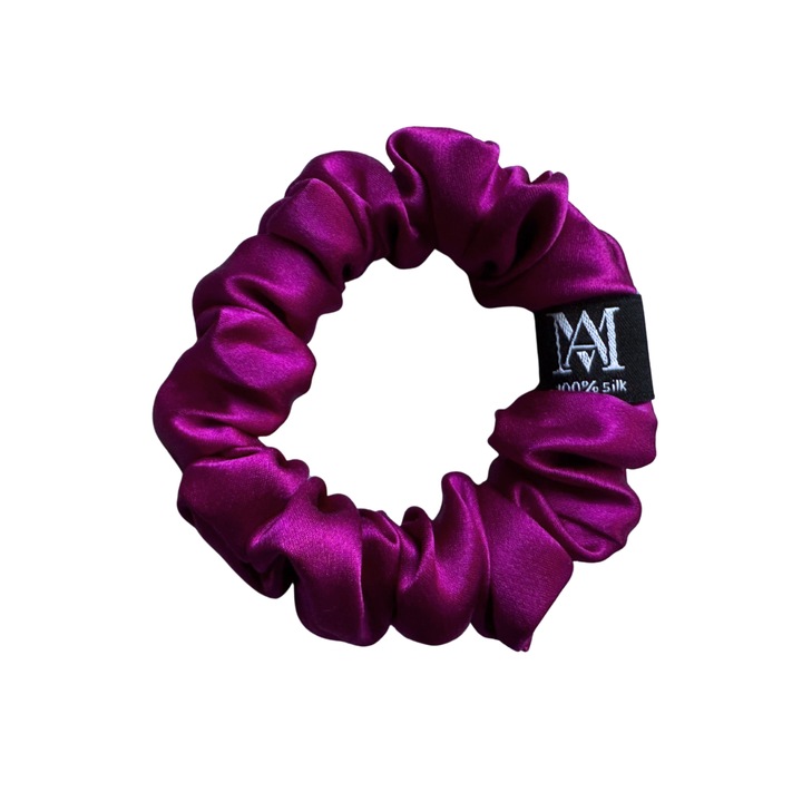 Elastic de Par din Matase Naturala 22 momme, Violet, M, Calitate Premium - Matasia®
