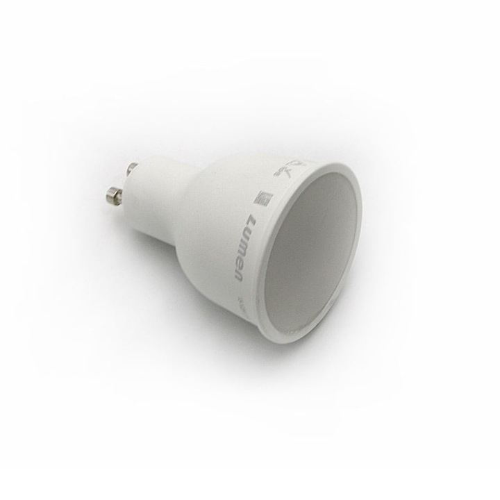 Bec LED GU10 LUMEN 10W, lumina neutra 4000K, dimabil, aluminiu, clar