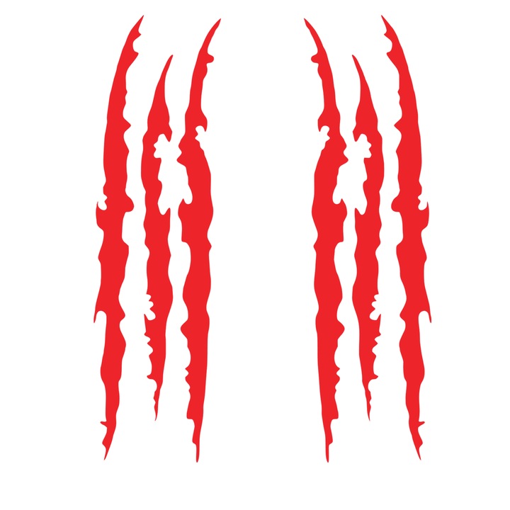 Set doua stickere auto faruri, lateral, capota, rosu, 40x12cm