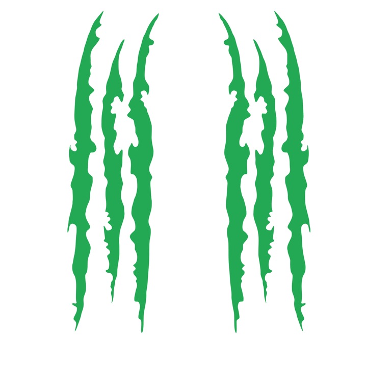 Set doua stickere auto faruri, lateral, capota, verde, 40x12cm