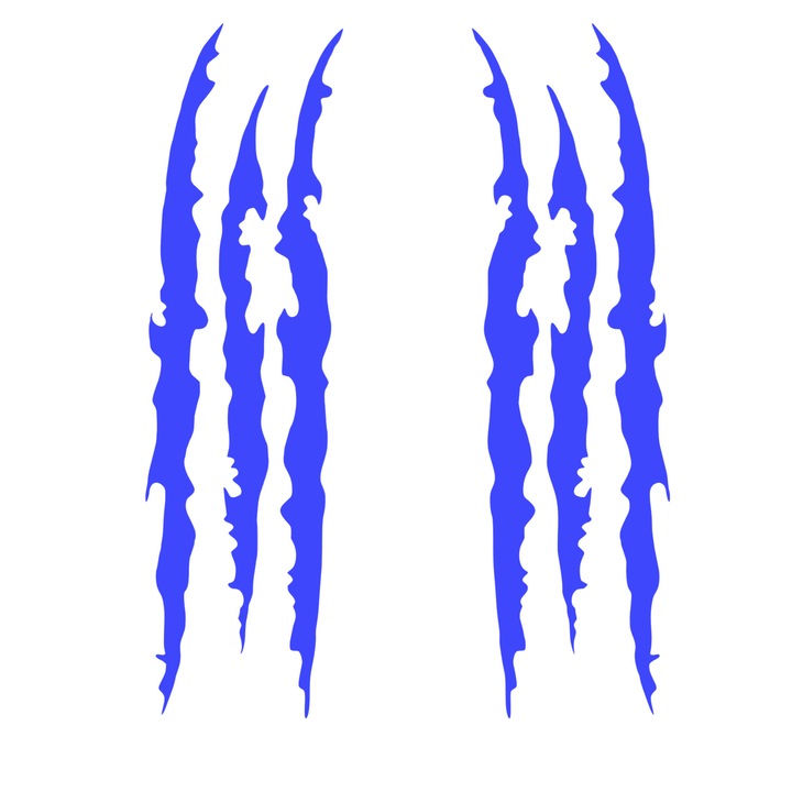 Set doua stickere auto faruri, lateral, capota, albastru, 40x12cm