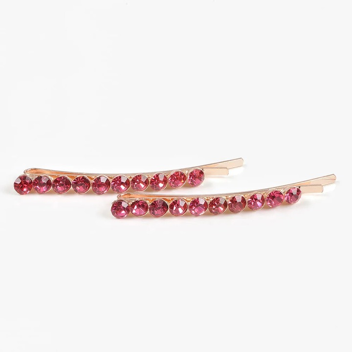 Set 2 agrafe de par cu pietre roz, Meli Melo Paris