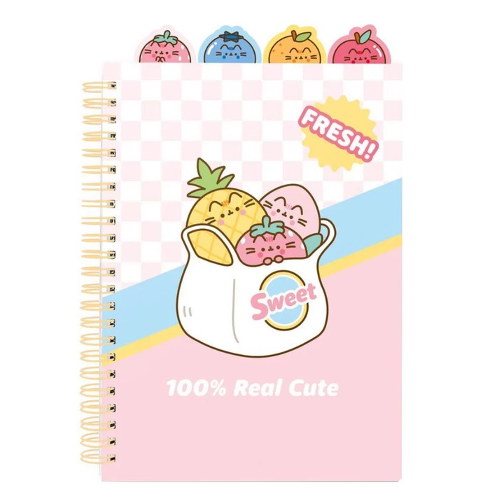 Notebook cu Sina A5 Grupo Erik, Pusheen, Fruits Project, 21 x 14.8 cm