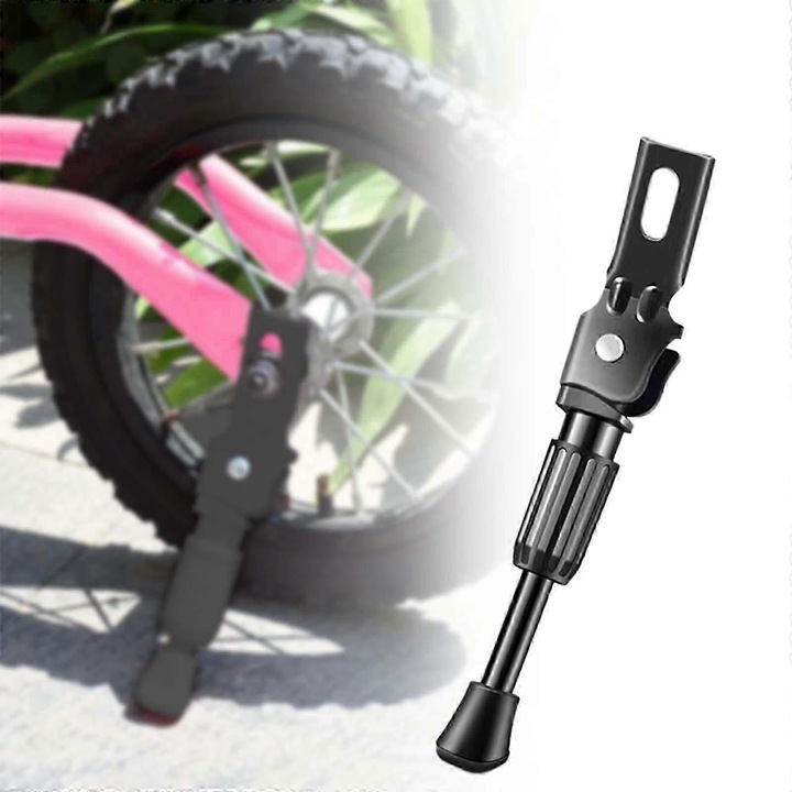 Cric bicicleta copii, 19cm, material aliaj, design cu arc, negru