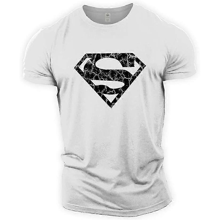 Férfi sportpóló Superman, Pamut, Fehér, L nemzetközi