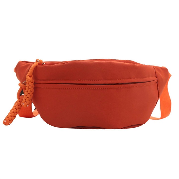 Női crossbody táska, narancssárga, 33x9x15cm, nagy kapacitású, textilből és poliészterből készült