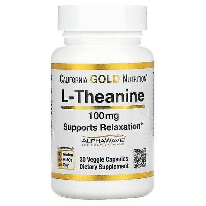 L-Teanina 100 mg, California Gold Nutrition, 30 capsule vegetale, fara gluten, fara soia