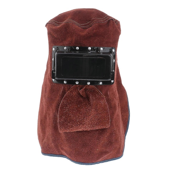 Masca de sudura, protectie din piele de vaca, 40x33x6cm, culoare maro