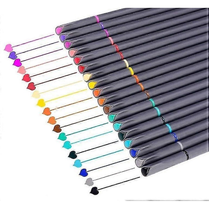 Set carioci colorate 18 culori multicolor