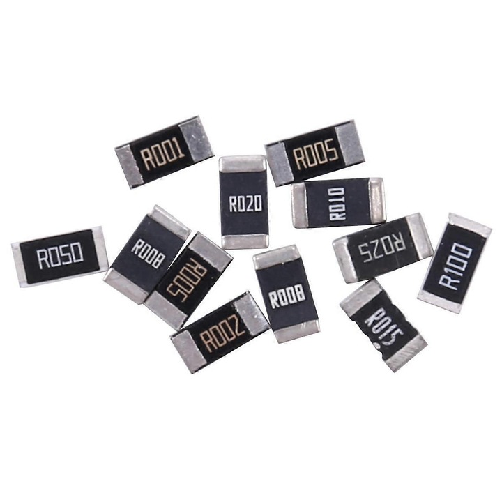 Set 50 rezistori SMD, 10 tipuri, negru, plastic + metal